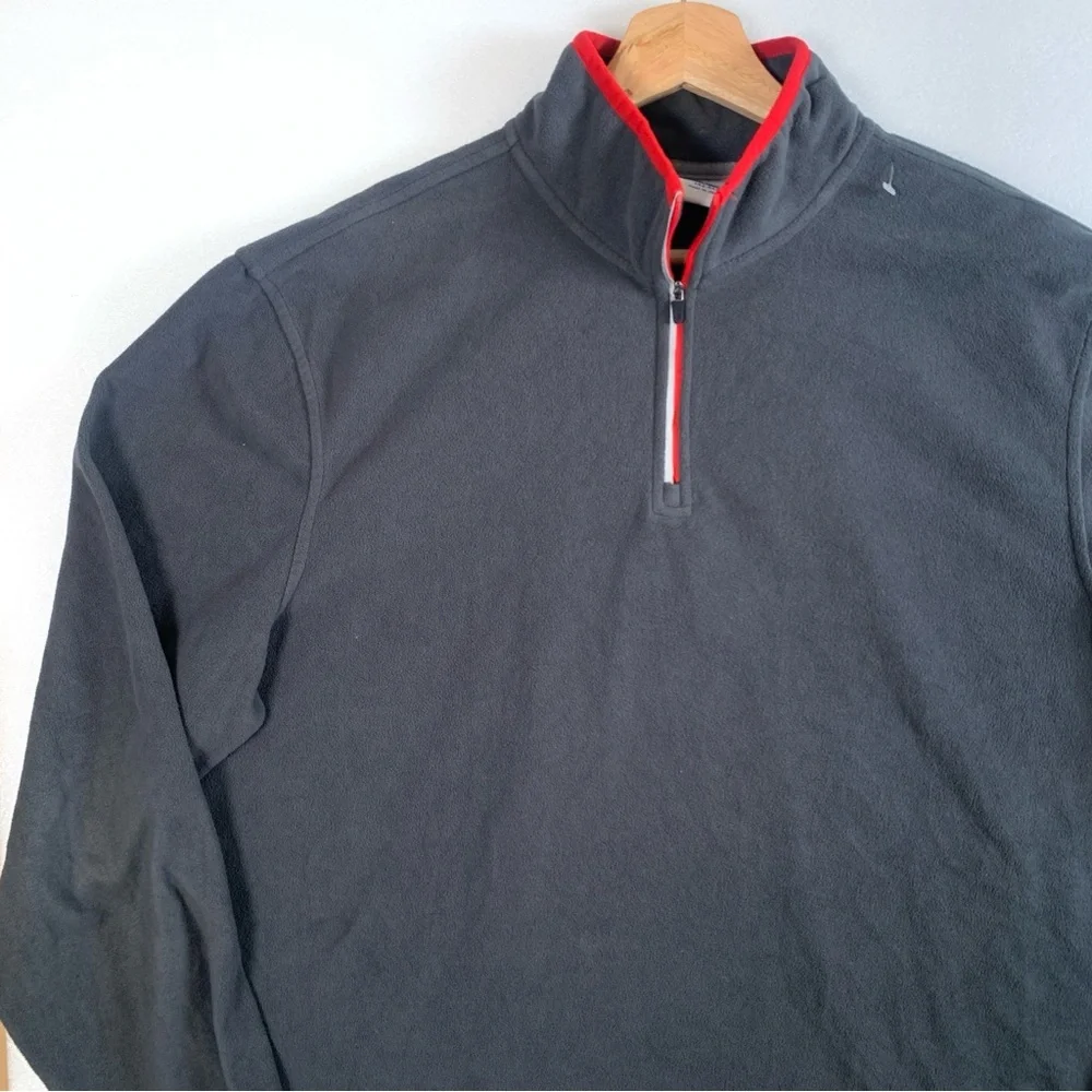 STARTER Men’s 1/4 Zip Grey Pullover Fleece Sweater Size Large 42-44